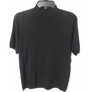 INC Black Mock Turtleneck Top